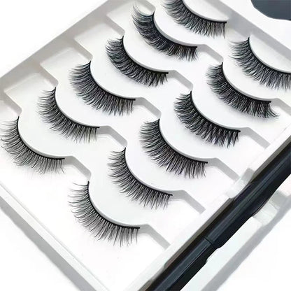6 Pairs of Magnetic False Eyelash Sticky Eyeliner Pens, Not Easy to Stain and Leak, Mixed with Various Eyelash Lengths